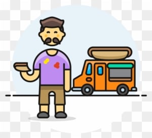 35 Hotdog Food Truck Male Asian - Fast Food - Transparent PNG Free Download