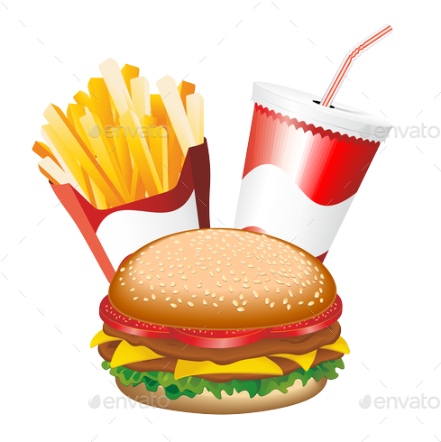 Fast Food Hamburger Fries And Drink Menu Preview Png - Fast Food Hamburger Fries And Drink Pillow Case - Transparent PNG Free Download