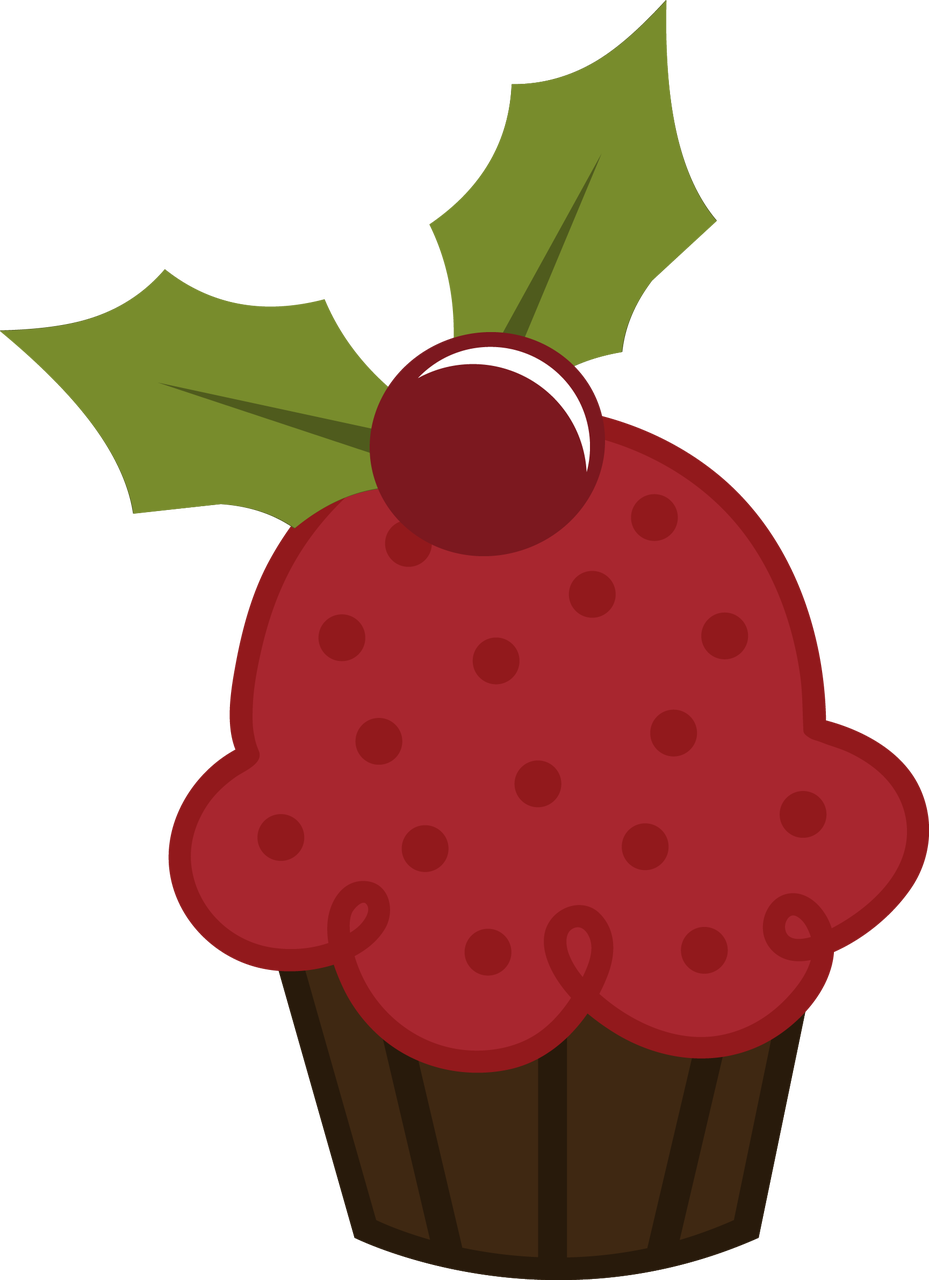 Christmas Cupcake Clip Art - Christmas Food Clipart Png - Transparent PNG Free Download