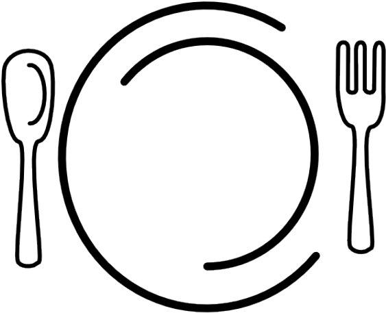 Cutlery Clipart Dinner - Food And Drink Clipart Black And White - Transparent PNG Free Download