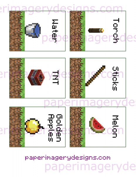 Minecraft Party Decoration Ideas And Able Printables - Minecraft Food Labels Water - Transparent PNG Free Download