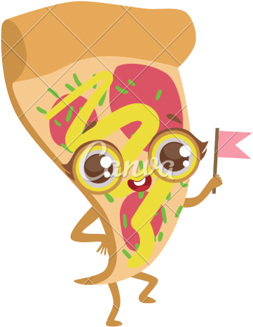 Pizza Slice Cartoon - Cartoon Food With Legs - Transparent PNG Free Download