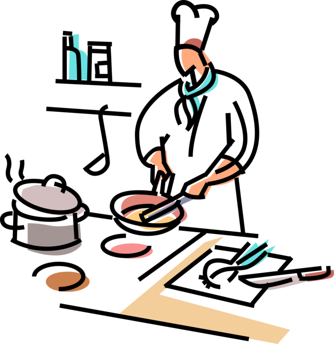 Chief Clipart Line Cook - Chef Preparing Food - Transparent PNG Free Download
