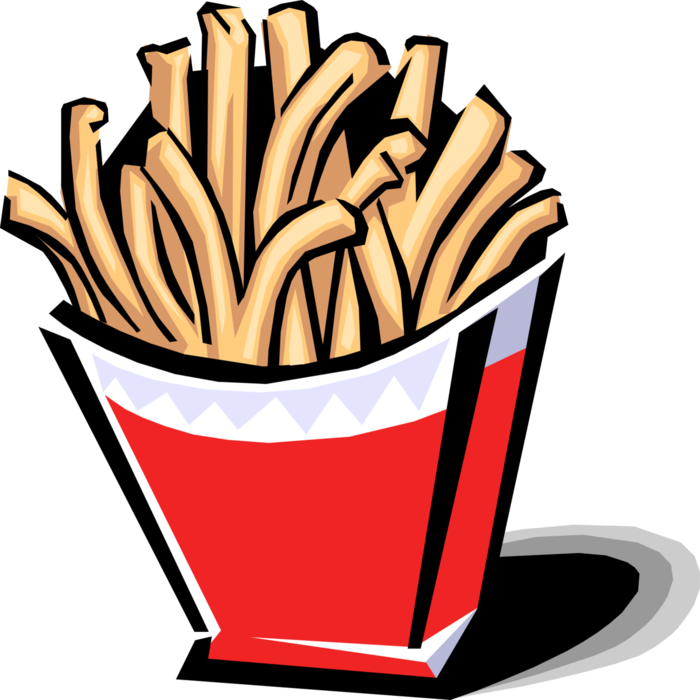 Vector Illustration Of French-fried Potatoes Fast Food - Fried Food Clipart - Transparent PNG Free Download