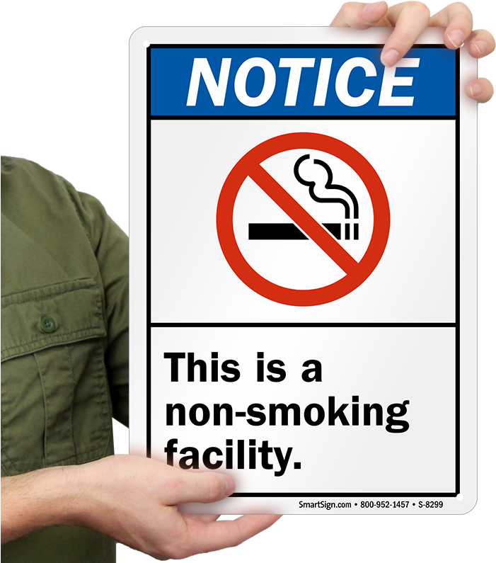 Notice Non Smoking Facility Sign - No Food Or Drink In Waiting Room - Transparent PNG Free Download