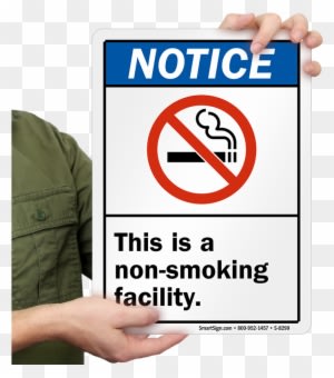 Notice Non Smoking Facility Sign - No Food Or Drink In Waiting Room - Transparent PNG Free Download