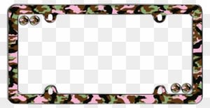 Pink Camo Girl Plastic License Plate Frame - Vehicle Registration Plate - Transparent PNG Free Download
