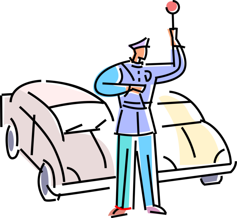 Vector Illustration Of Law Enforcement Traffic Cop - Vector Illustration Of Law Enforcement Traffic Cop - Transparent PNG Free Download