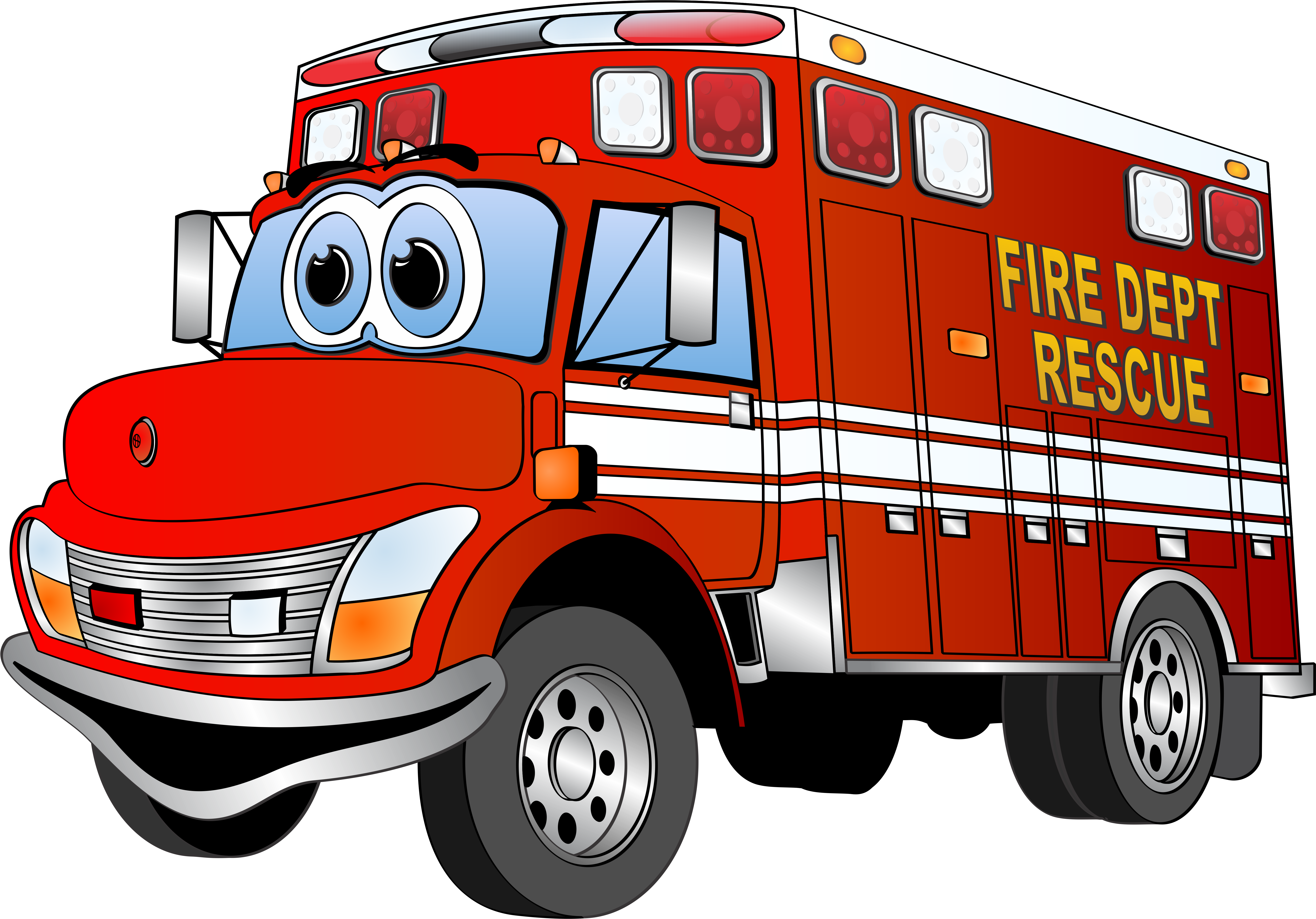 Firefighter Clipart Emergency Vehicle Pencil And In - Red Fire Truck Cartoon - Transparent PNG Free Download