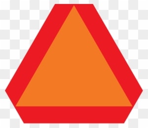 Slow Moving Vehicle - Red And Orange Triangle Road Sign - Transparent PNG Free Download