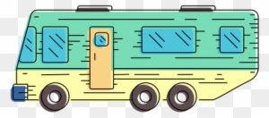 Campervan Vehicle Illustration Transparent Png - Illustration - Transparent PNG Free Download