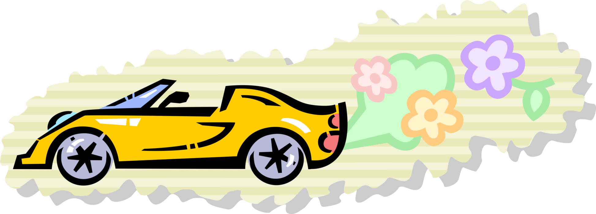 Vector Illustration Of Convertible Sports Car Automobile - Vector Illustration Of Convertible Sports Car Automobile - Transparent PNG Free Download