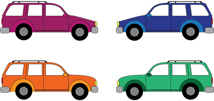 Cars Colorful Vehicles Road Transportation - Suv Clipart - Transparent PNG Free Download