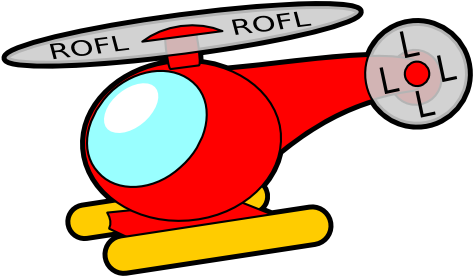 Rofl Rofl Lol Helicopter Yellow Mode Of Transport Clip - Roflcopter Png - Transparent PNG Free Download