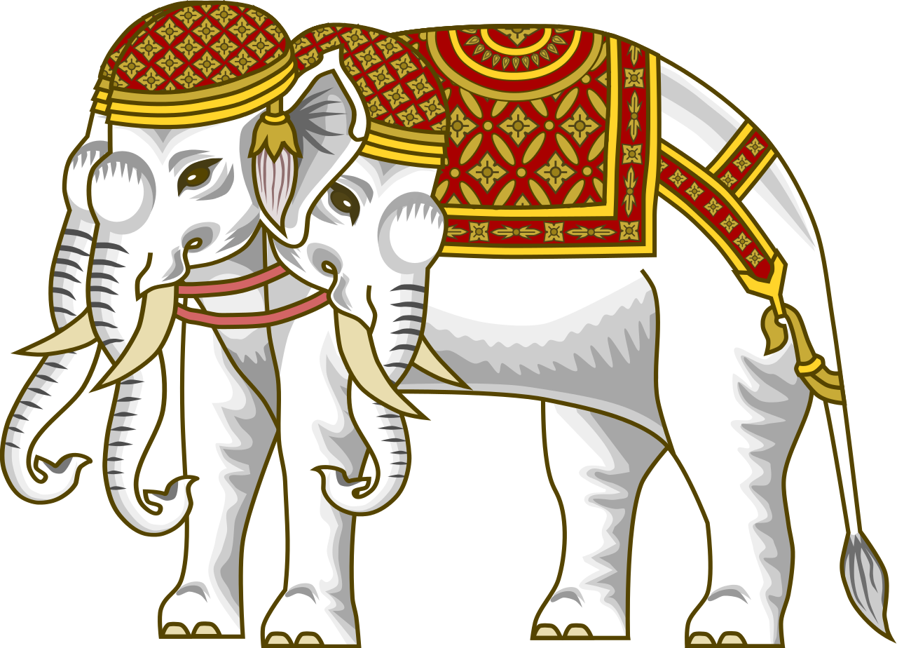 The Airavata , Vehicle Of The Hindu God Indra, Depicted - White Elephant Six Tusks - Transparent PNG Free Download