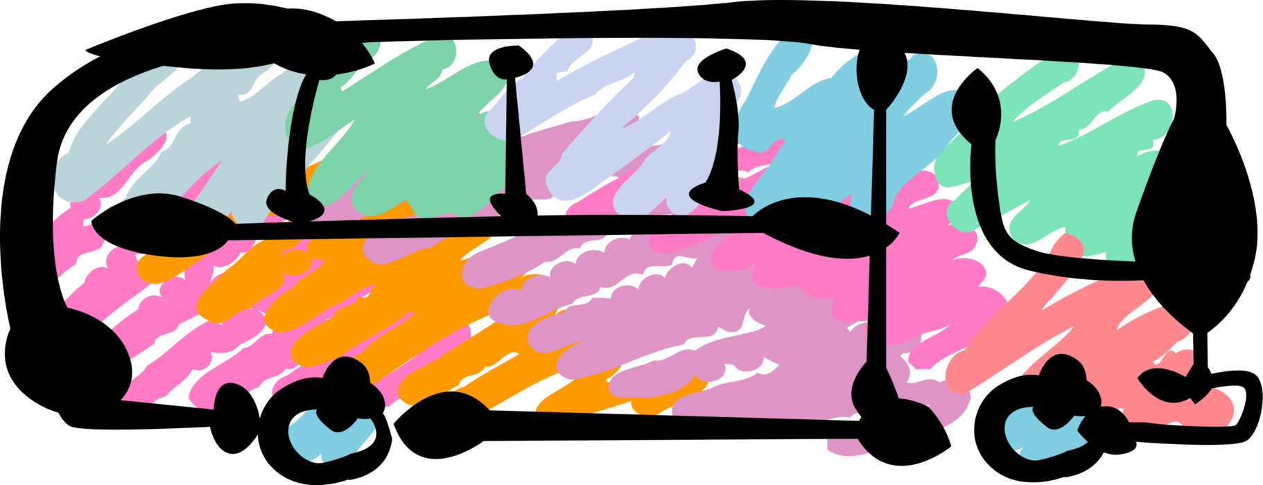 Vector Illustration Of Intercity Passenger Tour Bus - Illustration - Transparent PNG Free Download