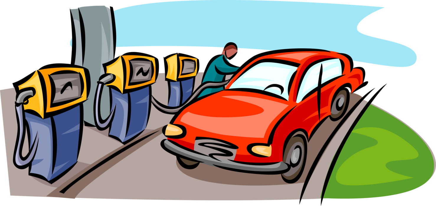 Vector Illustration Of Service Station Gasoline Petrol - City Car - Transparent PNG Free Download