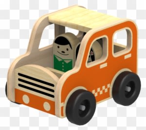 Wooden Vehicle Sets-family Car - Push & Pull Toy - Transparent PNG Free Download