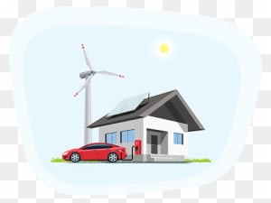 Image Of Electric Vehicle Charging At House With Solar - Solar Panel - Transparent PNG Free Download