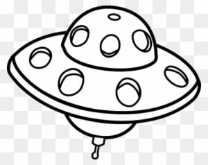 Alien Flying Object Print Ufo Vehicle Alie - Ufo Clipart Black And White - Transparent PNG Free Download