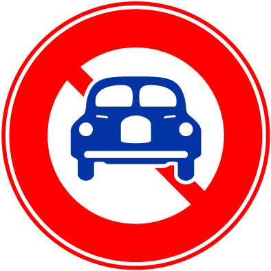 Road Closed To Vehicles Other Than 2-wheel Vehicles - Panneau Limitation Vitesse 70 - Transparent PNG Free Download