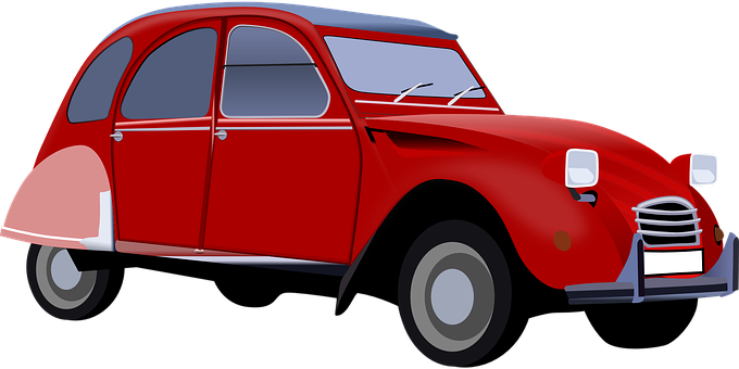 Car, Vehicle, Red, 2cv, Retro, Nice - 2cv Vector - Transparent PNG Free Download