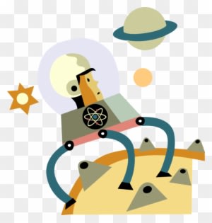 Vector Illustration Of Astronaut Explores Planet Surface - Vector Illustration Of Astronaut Explores Planet Surface - Transparent PNG Free Download