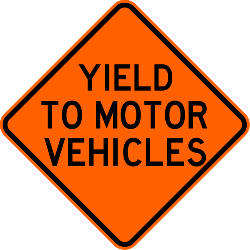 Yield To Motor Vehicles Warning Trail Sign Yellow - Give Em A Brake - Transparent PNG Free Download