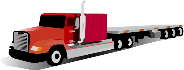 Clipart Of Trailer, Semi And Vehicles - Flatbed Truck - Transparent PNG Free Download