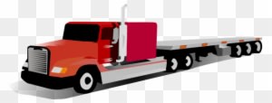 Clipart Of Trailer, Semi And Vehicles - Flatbed Truck - Transparent PNG Free Download