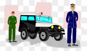 Cartoon Jeep Motor Vehicle Drawing - Policia Con Carro Dibujo - Transparent PNG Free Download