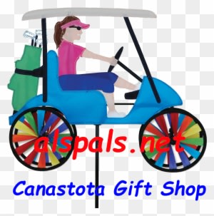 Golf Cart 17" Lady, Vehicle Spinners - Premier Lady Golf Cart Spinner 17 Inch Spinner - Transparent PNG Free Download