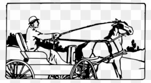 Horse And Buggy Equestrian Horse-drawn Vehicle Horse - Ghora Gari Clipart Black And White - Transparent PNG Free Download