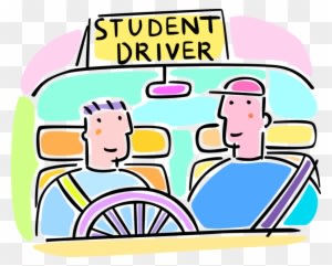 Vector Illustration Of Student Motorist Driver Education - Learning To Drive Png - Transparent PNG Free Download