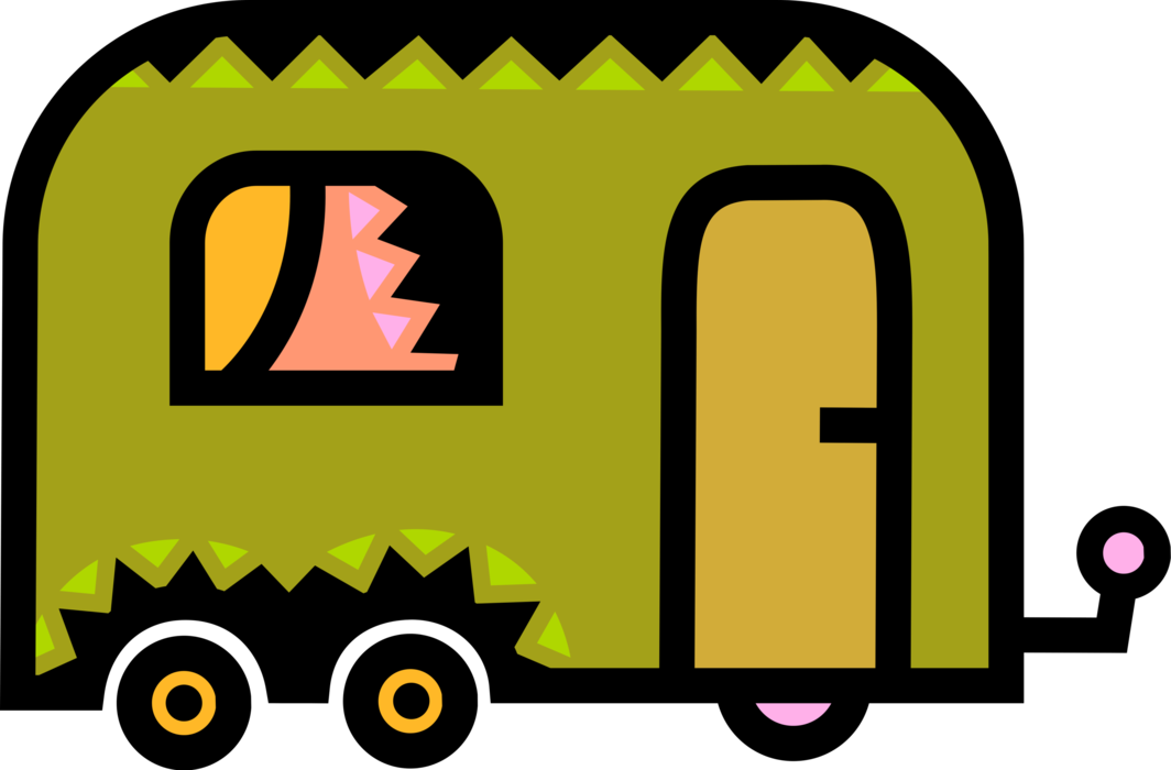 Vector Illustration Of Recreational Vehicle Camping - Vector Illustration Of Recreational Vehicle Camping - Transparent PNG Free Download