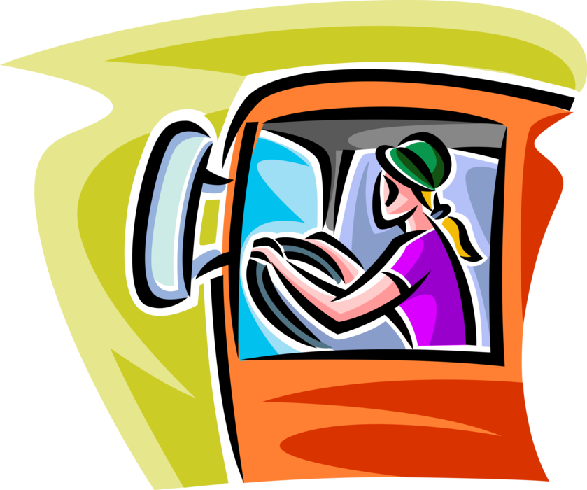 Vector Illustration Of Truck Motorist Driver Drives - Vector Illustration Of Truck Motorist Driver Drives - Transparent PNG Free Download