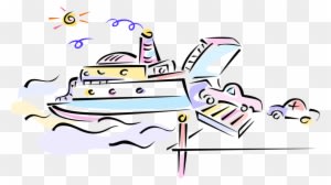 Vector Illustration Of Ferry Or Ferryboat Watercraft - Vector Illustration Of Ferry Or Ferryboat Watercraft - Transparent PNG Free Download