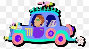 Vector Illustration Of Motorist Driving Colorfully - Vector Illustration Of Motorist Driving Colorfully - Transparent PNG Free Download