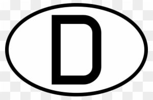 D International Vehicle Registration Oval - Oval Country Code Vector - Transparent PNG Free Download
