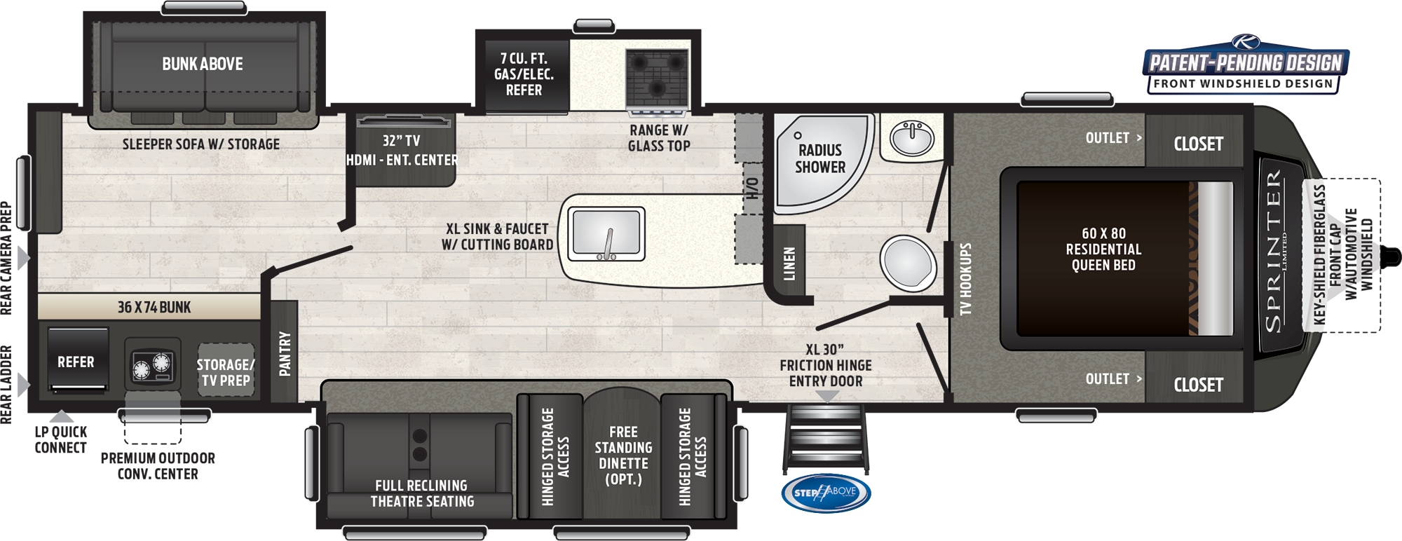 Sprinter Limited 325bmk Travel Trailer - Recreational Vehicle - Transparent PNG Free Download