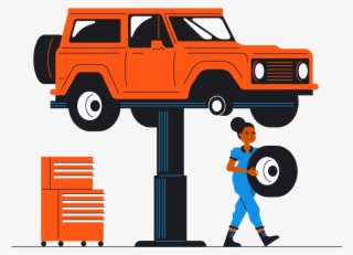 Blog Carrepair Mechanicillustration Jh V1 - Off-road Vehicle - Transparent PNG Free Download