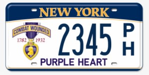 Purple Heart Recipient - New York License Plates - Transparent PNG Free Download