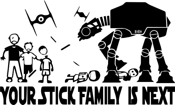 Vehicles, Personal Use, Starwarsstickfamily - Sticker Star Wars Atat - Transparent PNG Free Download