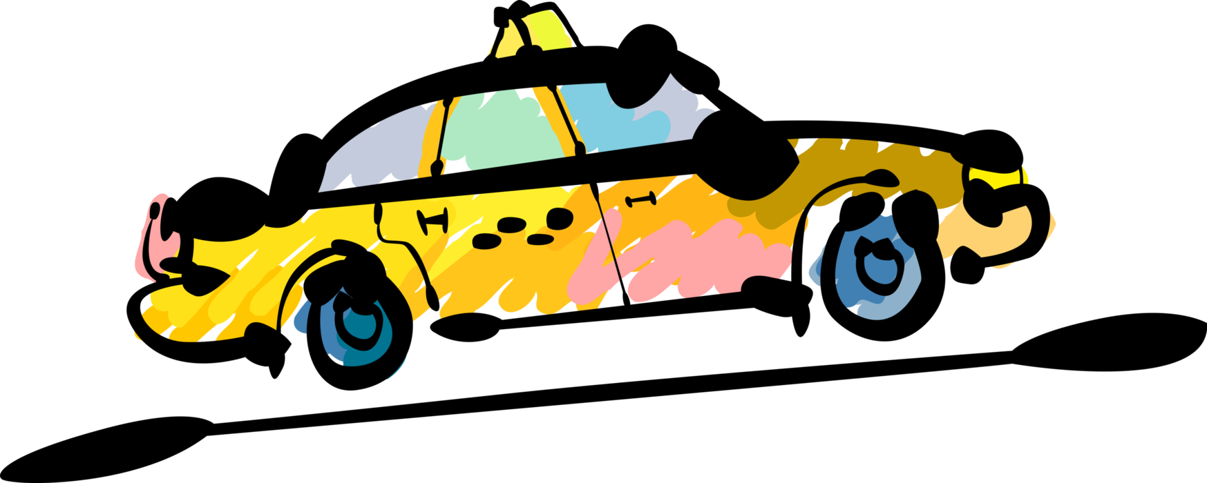 Vector Illustration Of Taxicab Taxi Or Cab Vehicle - Taxicab - Transparent PNG Free Download