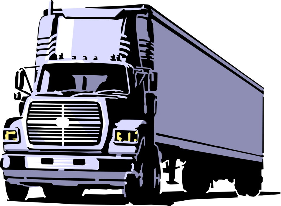 Vector Illustration Of Commercial Shipping And Delivery - Long Haul Truck Clipart - Transparent PNG Free Download