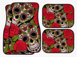 Sale Red Rose And Sugar Skull Car / Vehicle Floor Mats - Red Roses Car Mats - Transparent PNG Free Download