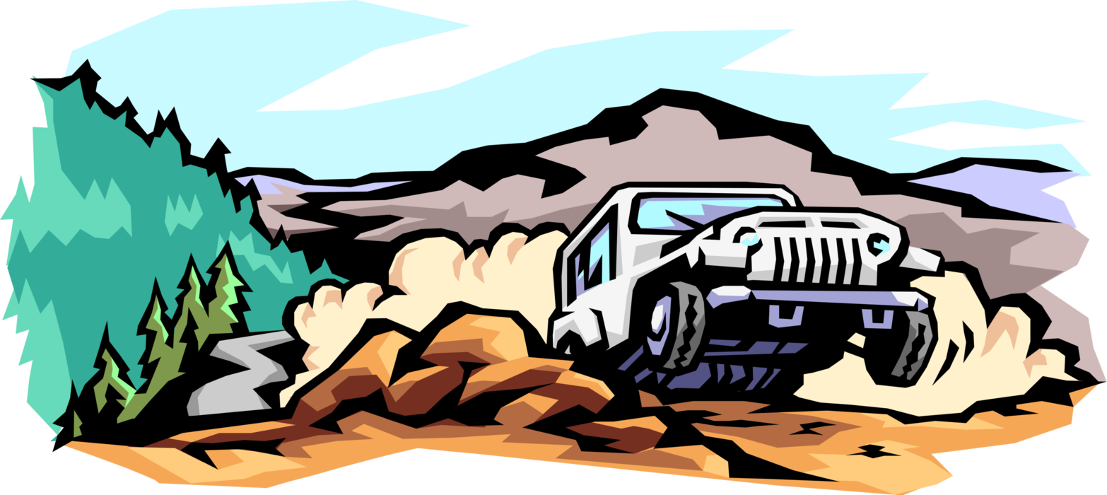 Vector Illustration Of Jeep Sports Utility Off-road - Vector Graphics - Transparent PNG Free Download