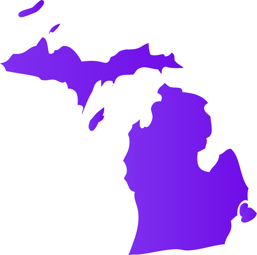 Michigan Dealers For Wheelchair Vans, Scooter Lifts - State Of Michigan Outline - Transparent PNG Free Download