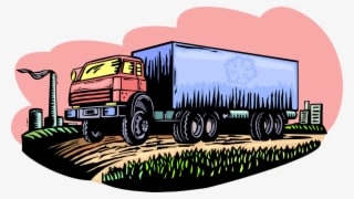 Vector Illustration Of Commercial Shipping And Delivery - Trailer Truck - Transparent PNG Free Download