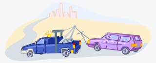 Vector Illustration Of Tow Truck Wrecker Recovery Vehicle - Transparent PNG Free Download